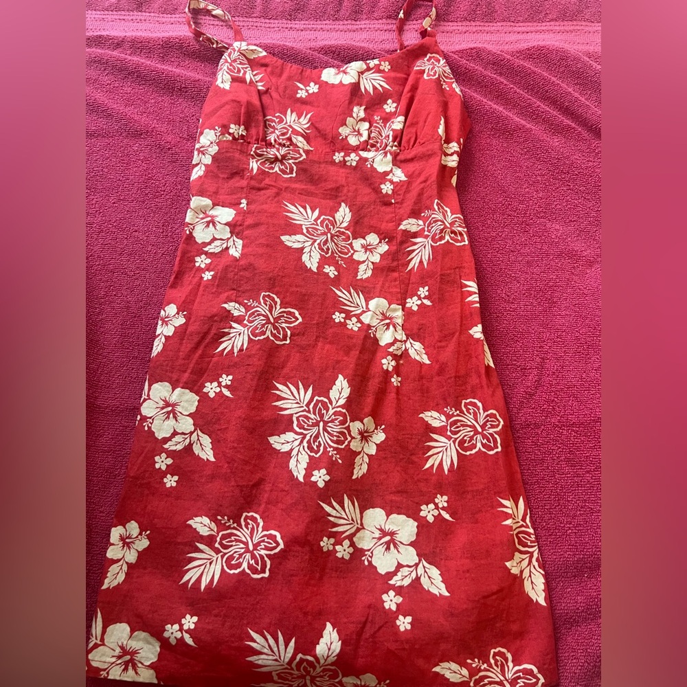 Wild Fable Red and Cream Floral Dress